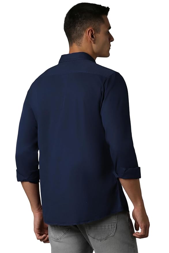 Louis Philippe Slim Fit Denim Classic Premium Casual Shirt - Image 3