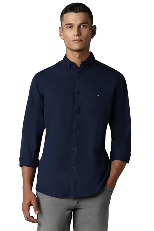 Louis Philippe Slim Fit Denim Classic Premium Casual Shirt