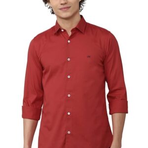Peter England Solid Slim Fit Full Sleeve Casual Shirt | 100% Cotton