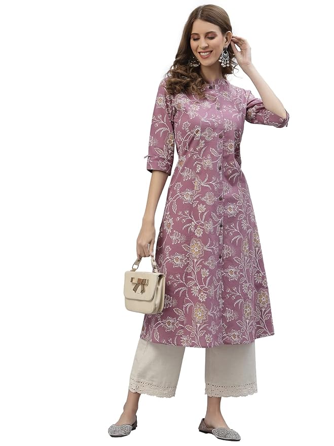 Stylum Women's Floral Print Rayon A-Line Kurta - Image 2