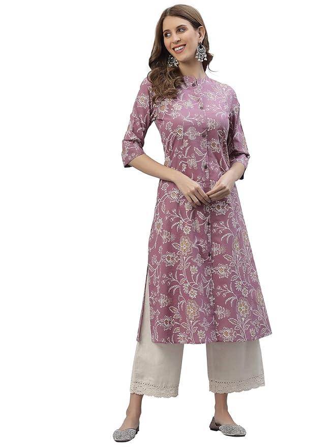 Stylum Women's Floral Print Rayon A-Line Kurta - Image 4